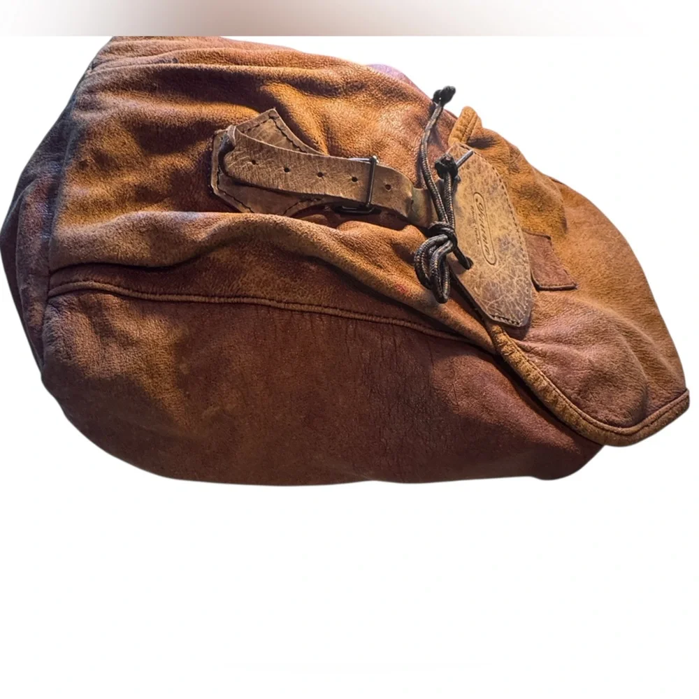 Vintage Brown High End Fauna Women’s Retro Boho Leather Backpack Sweden RARE
